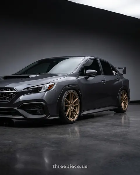 2022 Subaru WRX with Niche 1PC M222 DFS 5X114.3 18X8 +40 MATTE BRONZE wheels
