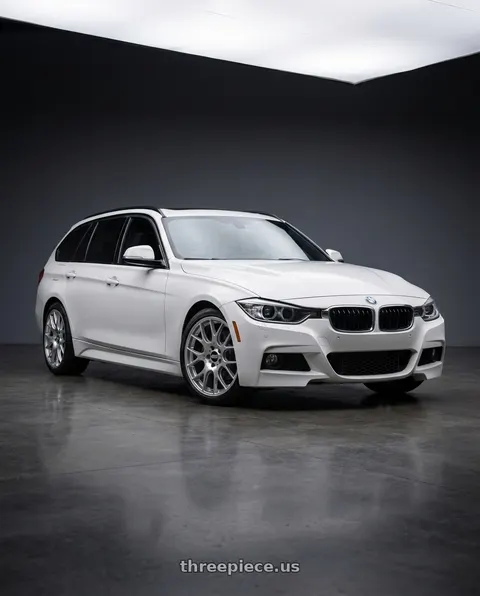 2014 BMW 328i xDrive with BBS CH-R 5x120 19x8.5 +32 Brilliant Silver Polished Rim Protector wheels