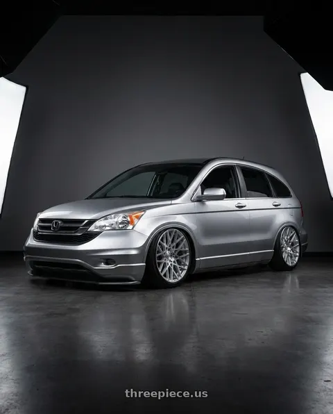 2009 Honda CR-V with Rotiform 1PC R110 BLQ 5X112 19X8.5 +45 GLOSS SILVER MACHINED wheels