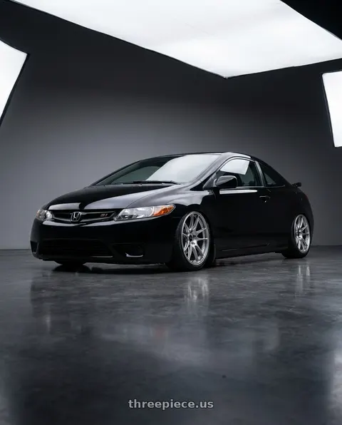 2008 Honda Civic Si with Enkei GTC02 5x114.3 18x8+35 Hyper Silver wheels