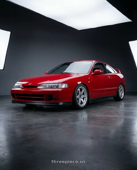 1997 Acura Integra with Volk Racing TE37 SONIC 4x100 16x8+35 Diamond Silver wheels