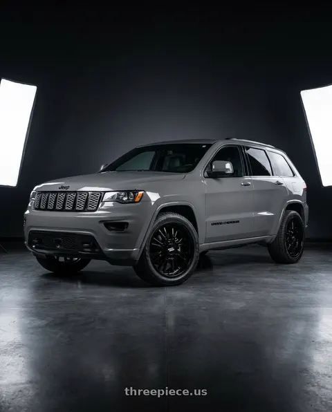 2021 Jeep Grand Cherokee Overland with Moto Metal MO810 LEGACY 5X127/5X139.7 18X9 +20 GLOSS BLACK wheels