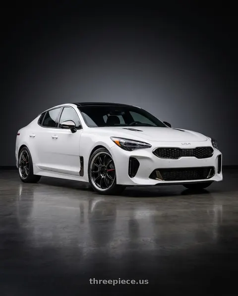 2023 Kia Stinger GT2 with Work Emotion Zr10 5x114.3 19x9.5 +38 Black Diamond Lip Cut wheels