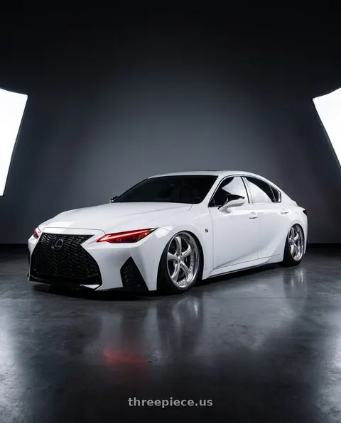 2021 Lexus IS350 with Work Wheels VS-KF 5x114.3 18x7.5+40 Light Grey Silver O Disk FULL REVERSE wheels