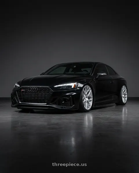 2022 Audi RS5 with Aodhan AFF2 5x112 20x10.5+35 Gloss Silver Machined Face wheels
