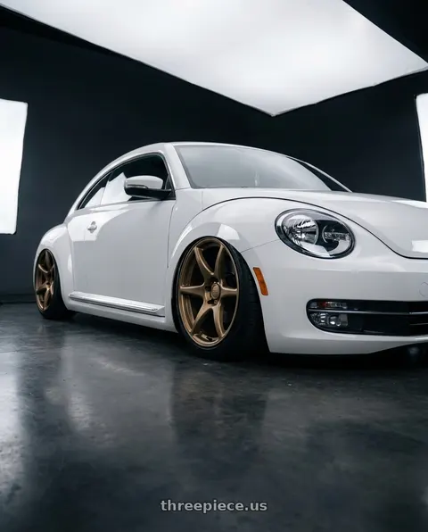 2016 Volkswagen Beetle with Kansei K11B Tandem 5X112 18x8.5 35 Bronze wheels
