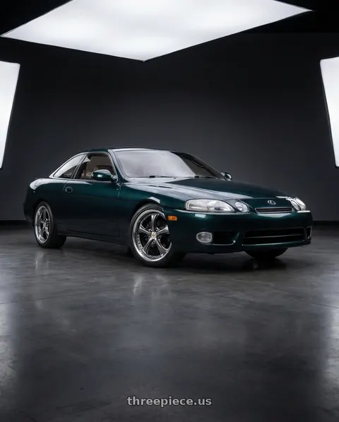 1992 Lexus SC300 with Work Wheels VS-KF 5X114.3 19x8.5+35 Brilliant Silver Black L Disk FULL REVERSE wheels