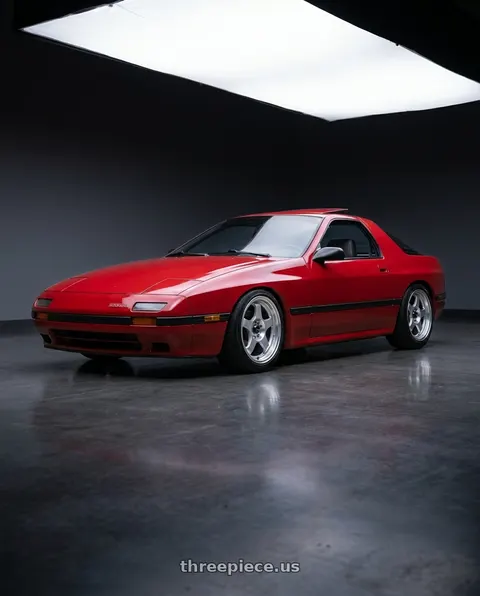 1987 Mazda RX-7 with Vors SP1 4x100 15x7  +35 Silver Machine Face Lip wheels