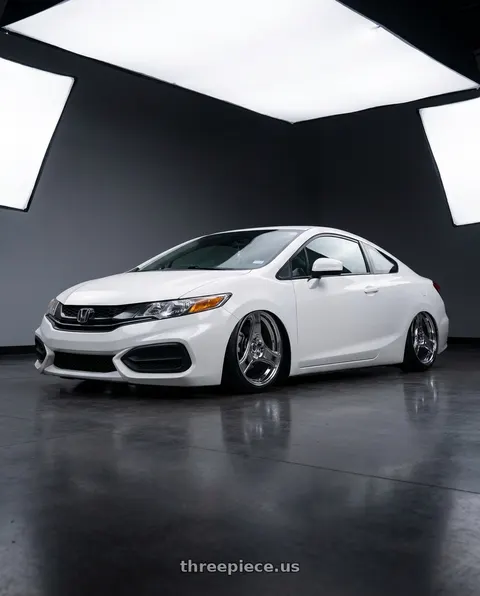 2015 Honda Civic LX with HERITAGE WHEEL BUSHIDO MONOC 5x114.3 18x8.5 +35 CHROME wheels