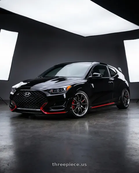 2021 Hyundai Veloster N with Work Emotion Zr10 5x100 18x8.5 +38 Glim Black Diamond Rim cut wheels