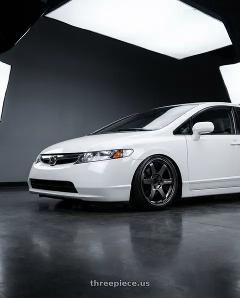 2007 Honda Civic with Volk Racing TE37 Saga S-Plus 5x114.3 17x8.0+38 Diamond Dark Gunmetal wheels