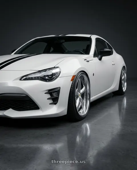 2017 Toyota 86 with Work Wheels VS-KF 5x100 18x8.5+35 Light Grey Silver L Disk FULL REVERSE wheels