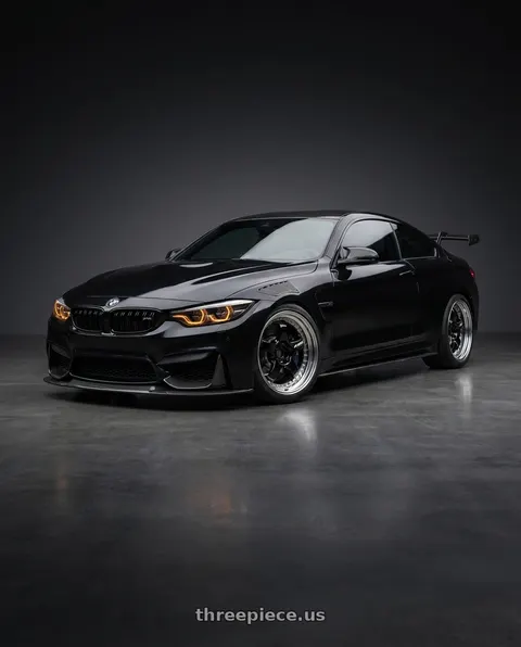 2018 BMW M4 with Work Meister S1 3P 5x100 18x7+35 A Disk Black wheels