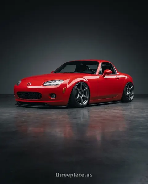 2012 Mazda MX-5 Miata with Kansei K11G Tandem 5x114.3 17x9 22 Gunmetal wheels