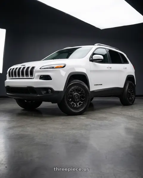 2016 Jeep Cherokee Latitude with WELD Off-Road Crux 5x110 17x8.5 +38 Satin Black wheels
