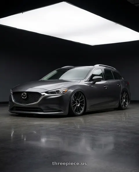 2022 Mazda6 wagon with TSW PADDOCK 5X114.3 19X8.5 +40 SEMI GLOSS BLACK W/ MACHINED TINTED RING wheels