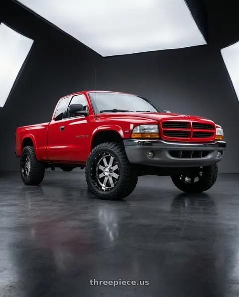 1997 Dodge Dakota with Moto Metal MO200 6X135 22X10 -18 CHROME CENTER GLOSS BLACK MILLED LIP wheels