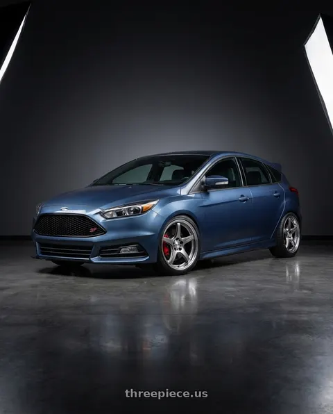 2018 Ford Focus ST with Work T5R 2P 5x108 18x8.5 +45 GT SILVER wheels