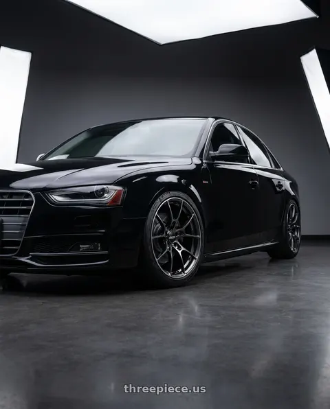 2014 Audi A4 with Volk Racing G025 5x114.3 18x8.5+51 Shining Black Metal / Rim Edge DC wheels
