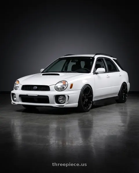 2002 Subaru Impreza WRX with KATANA RACING KR07 5x100 17x7.5 +40 Glossy Black wheels