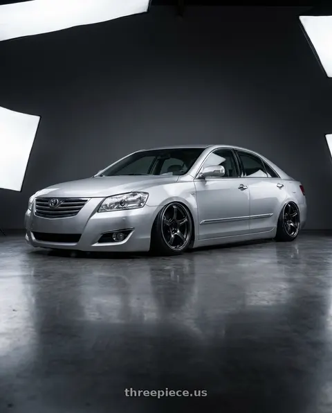 2007 Toyota Camry with Advan Racing TC4 5x114.3 18x9.0 +35 BLACK GUNMETALLIC & RING wheels