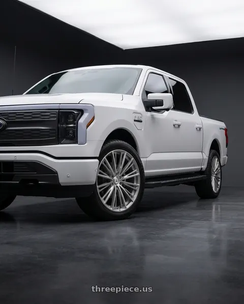 2022 Ford F-150 Lightning with Asanti Black ABL30 CORONA TRUCK 6X135 22X9.5 +30 TITANIUM BRUSHED wheels
