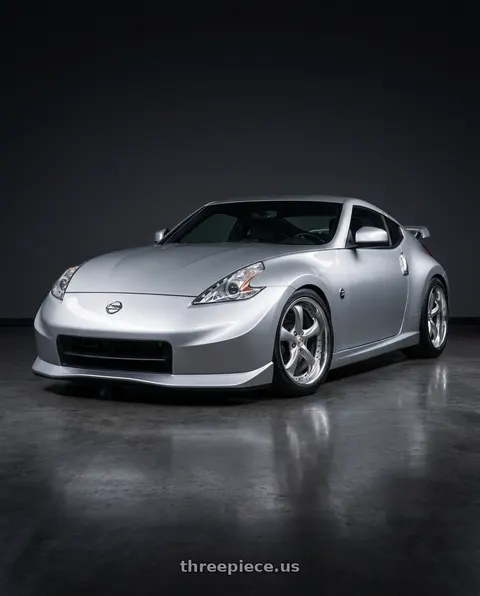 2009 Nissan 370Z with Work Wheels VS-KF 5X114.3 19x10.5+22 Light Grey Silver L Disk FULL REVERSE wheels