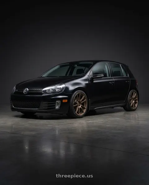 2012 Volkswagen Golf TDI with Gram Lights 57XR 5x112 18x8.5+45 Face-1 Dark Bronze wheels
