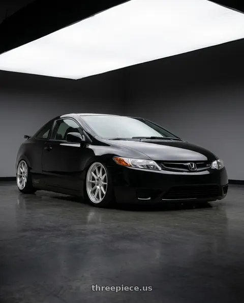 2008 Honda Civic Si with Aodhan DS07 5x114.3 18x8.5+35 Silver w/Machined Face wheels