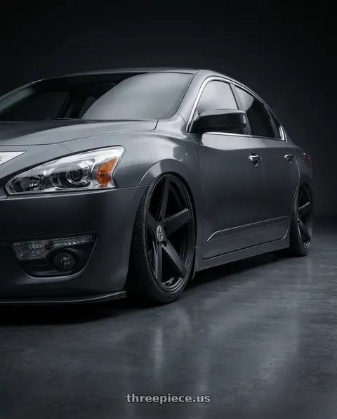 2015 Nissan Altima with Victor Equipment BADEN 5X130 18X10.5 +55 MATTE BLACK wheels