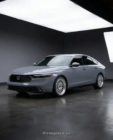 2026 Honda Accord Hybrid EX-L with Vors VR8 5x114.3 17x8  +35 Silver Machine Lip Chrome Rivet wheels