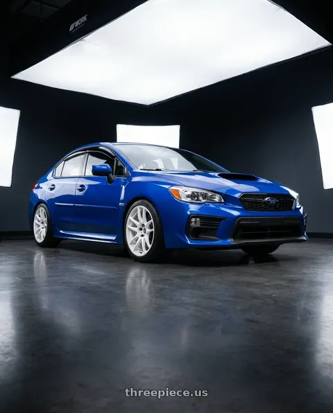 2021 Subaru WRX with Work Emotion Cr Kiwami 5x114.3 18x9.5 +38 White wheels
