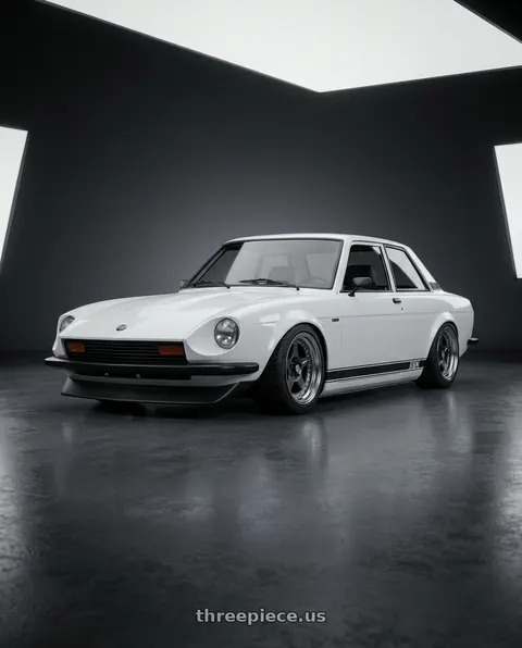 1972 Nissan 240Z with Work Meister Cr01 4x114.3 15x7+10 A Disk Matte Gunmetal wheels