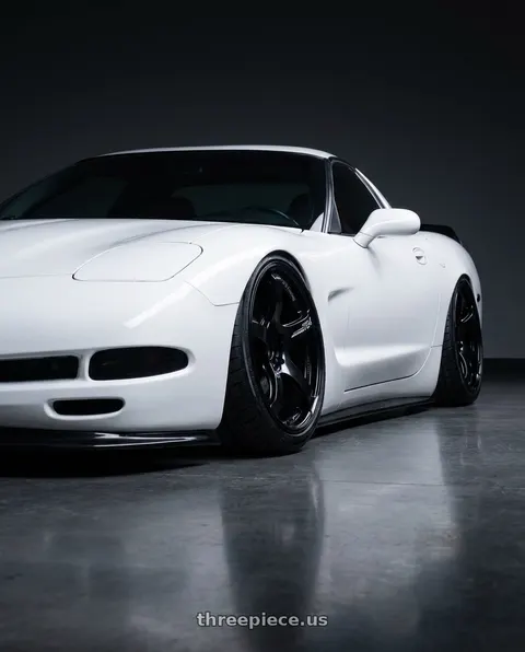 2000 Chevrolet Corvette with Advan Racing TC4 5x114.3 18x11.0 +15 BLACK GUNMETALLIC & RING wheels