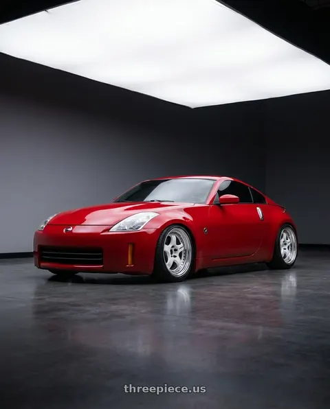 2007 Nissan 350Z with Work Meister S1 3P 5x114.3 18x10+22 A Disk White wheels