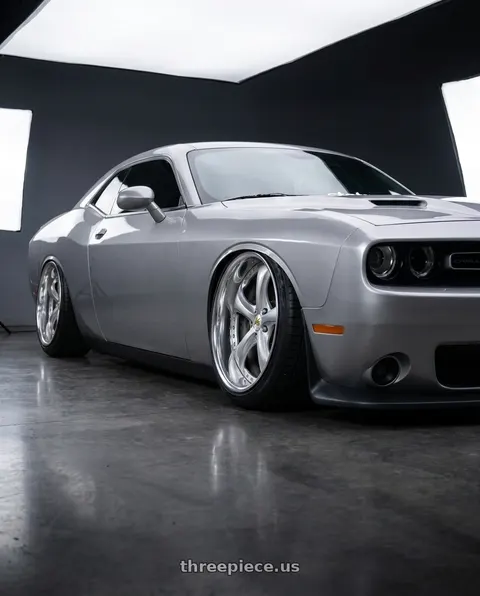 2017 Dodge Challenger R/T with Work Wheels VS-KF 5x115 21x10+20 Light Grey Silver R Disk FULL REVERSE wheels