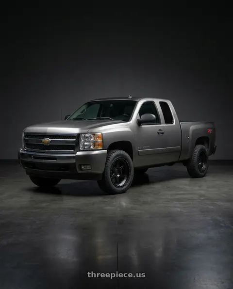 2009 Chevrolet Silverado 1500 LT with LOCK OFFROAD OLYMPUS 6x139.7 20x10 -24 Matte Black W Matte Black Ring wheels