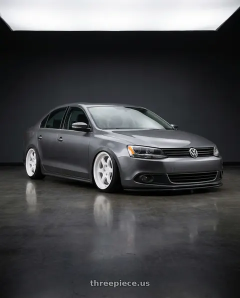 2013 Volkswagen Jetta with 9six9 SIX-1 Deep 4x100 15X8 +20 Competition White wheels
