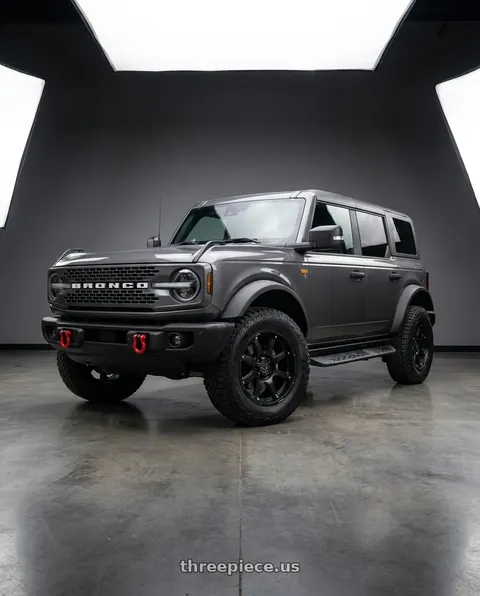 2023 Ford Bronco Badlands with Black Rhino GLAMIS 6X139.7 17X9 +12 MATTE BLACK wheels