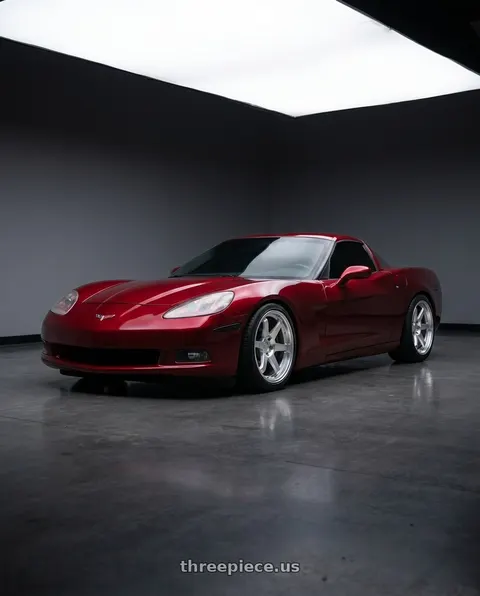 2007 Chevrolet Corvette with ESR Wheels SR SERIES SR07 5x120.65 18x9.5 +22 Hyper Silver wheels