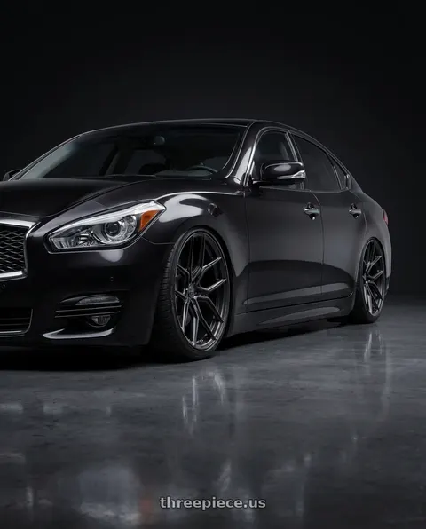 2013 INFINITI M56 with MV Forged MVF5 5x114.3 21x9.5 +30 Satin Black wheels