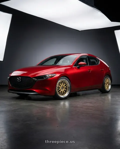 2024 Mazda 3 with BBS LM 5x112 19x9.0+42 Gold wheels