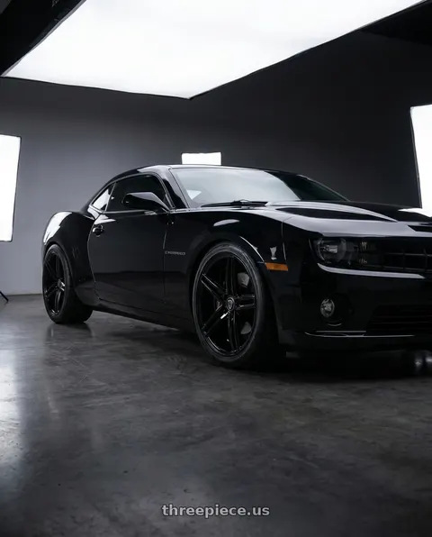 2012 Chevrolet Camaro LS with MARQUEE WHEELS M8571 5x120 18x8+33 GLOSS BLACK wheels