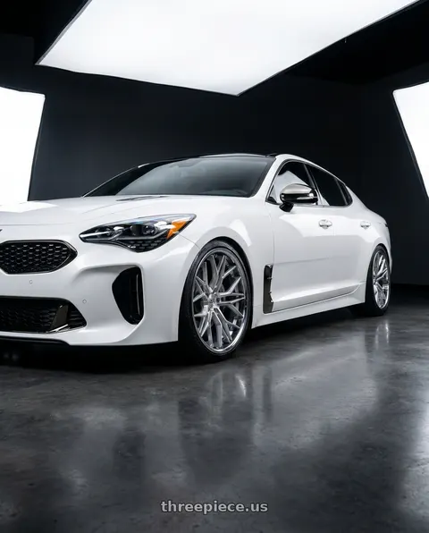 2022 Kia Stinger with Rohana RFC3 5x114.3 20x10 +40 Machine Silver/Stainless Lip wheels