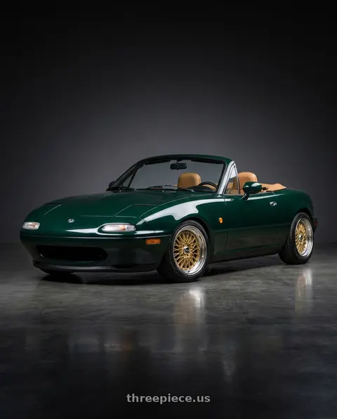 1993 Mazda Miata with SSR Formula MESH 4X100 16X8+52 NR Disk Fm Gold wheels