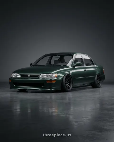 1998 Toyota Corolla with Advanti Racing 79B Storm S1 4X100 15x8 +25 Matte Black wheels