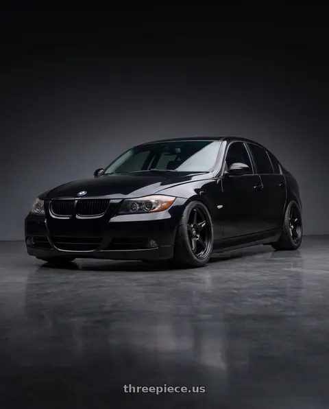 2007 BMW 328i with ESR Wheels APX5C 5x120 19x8.5 +30 Matte Black wheels