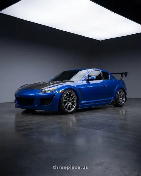 2009 Mazda RX-8 with Advan Racing RZ-F2 5x112 18x8.0 +42 HYPER PLATINUM BLACK wheels