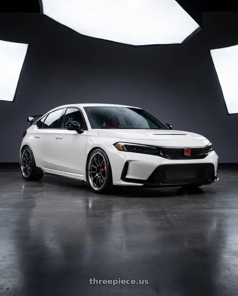 2024 Honda Civic Type R with Work Emotion Zr10 5x120 18x9.5 +38 Glim Black Diamond Rim cut wheels