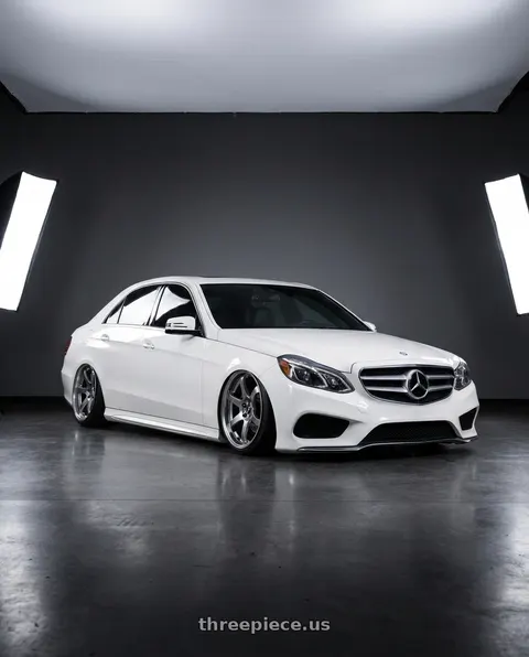 2014 Mercedes-Benz E350 with Ssr Reiner Type 6S 5x112 19X9 30 Normal Disk Titan Silver wheels